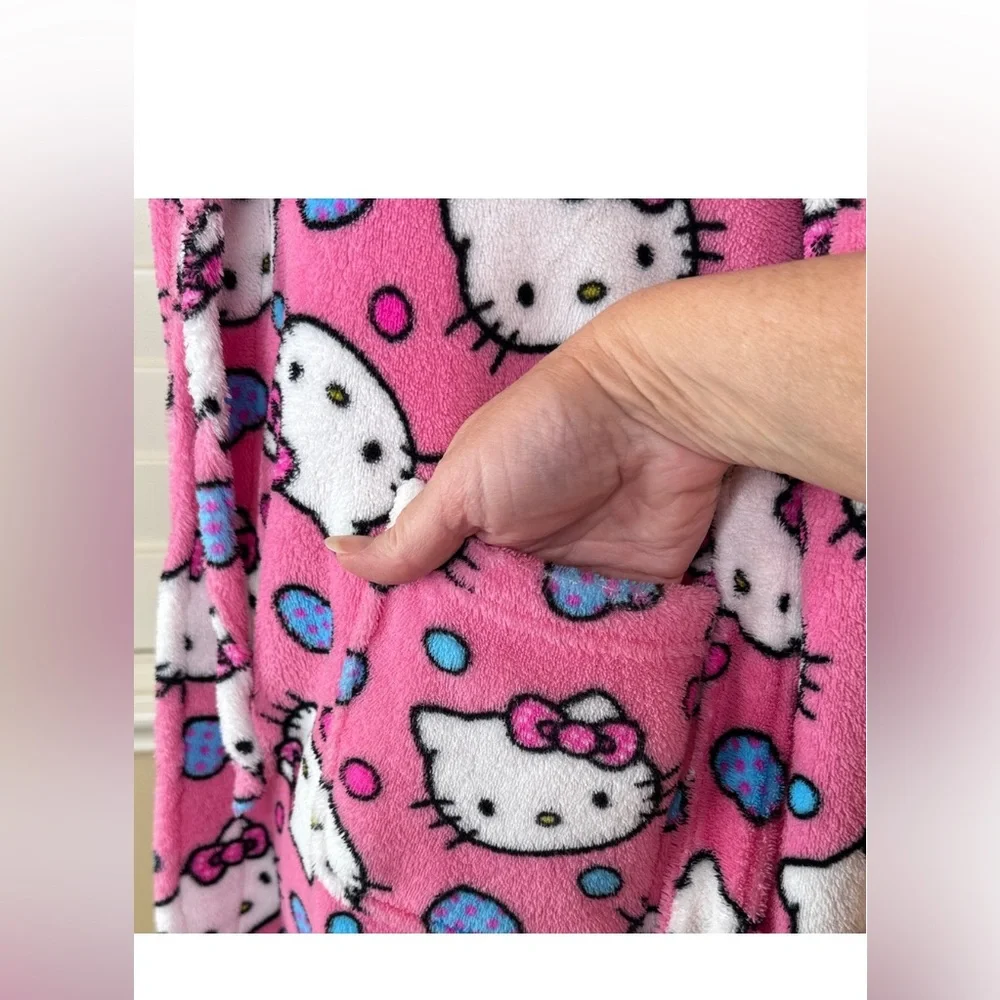Kids Hello Kitty Pink Bath Robe Toddler Little Girls Pajamas Size 4 *fits 3-6yrs
